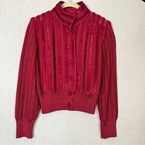 Vintage Beltrami virgin wool silk 3D button ribbed jacket Sz M